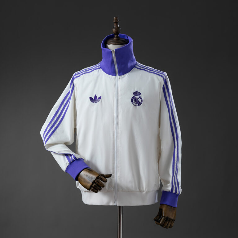 Mens Real Madrid Beckenbauer Windbreaker Miracle WhiteMagic Purple Jacket