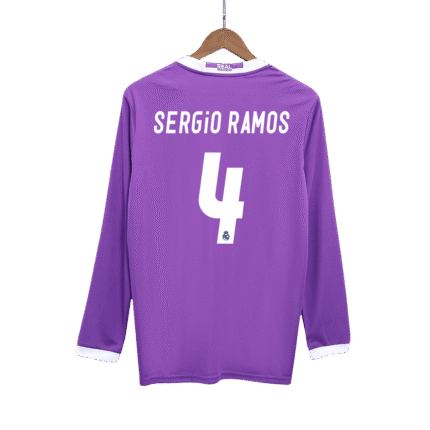 Mens Real Madrid Retro Away Jersey Long Sleeve – Ramos 4