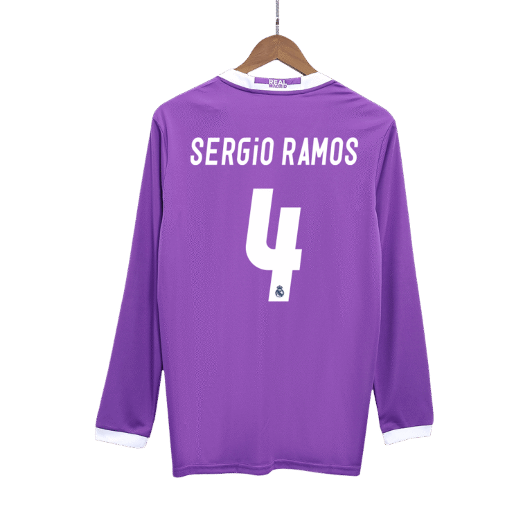 Mens Real Madrid Retro Away Jersey Long Sleeve – Ramos 4
