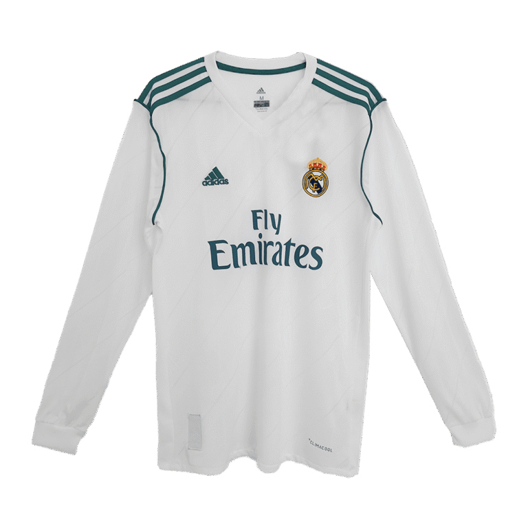 Mens Real Madrid Retro Home Jersey Long Sleeve – Ramos 4 front