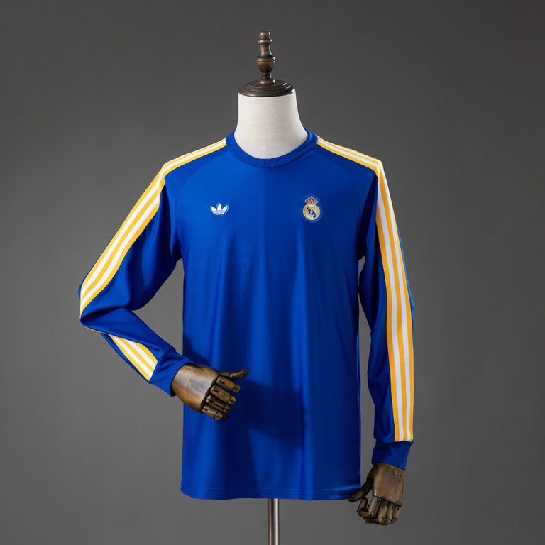 Mens Real Madrid Terrace Icons T- Blue Long Sleeve Jersey