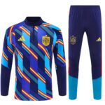 Mens Spain 2026 World Cup Camo Half-zip Royal Blue Tracksuit