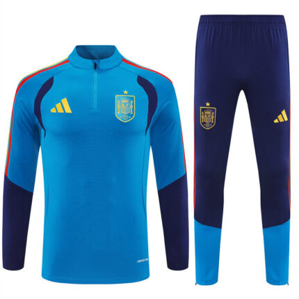 Mens Spain 2026 World Cup Half-zip Light Blue Tracksuit