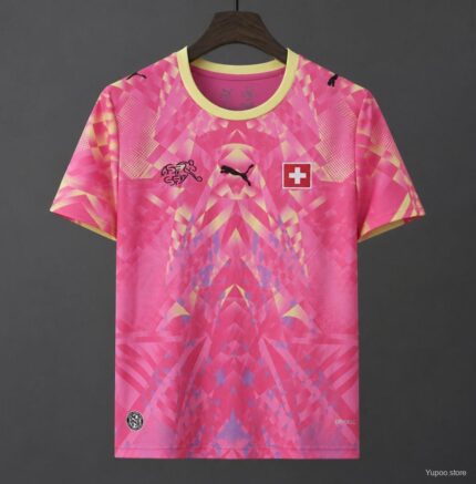 Mens Switzerland 2026 World Cup Goalkeeper World Cup Pink Jersey