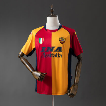Retro AS Roma 2001/02 Champion Edition Yellow and Red Jersey