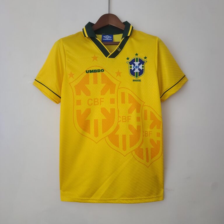 Retro Brazil 1993 Home yellow Jersey