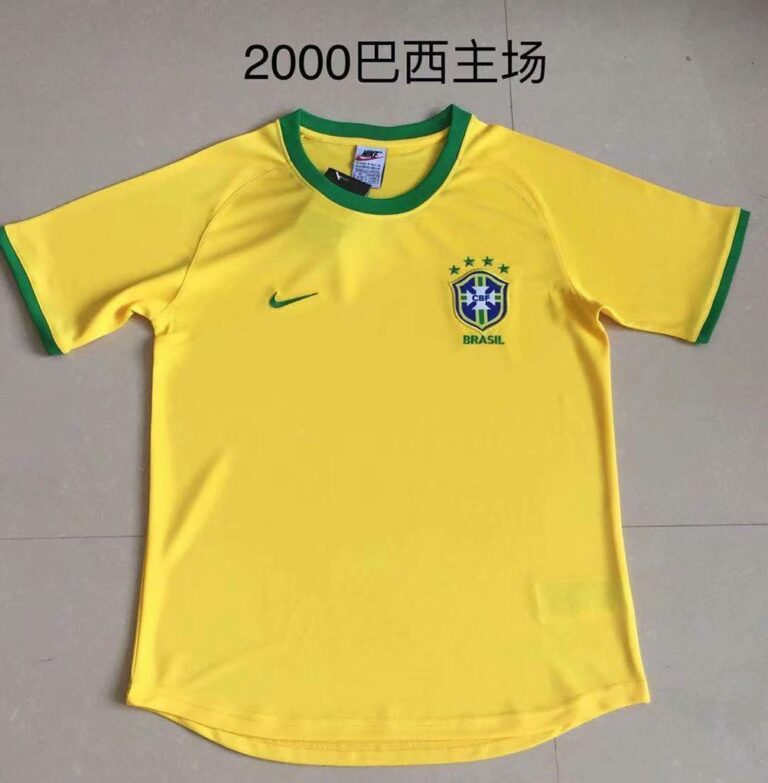 Retro Brazil 2000 Home Yellow Jersey