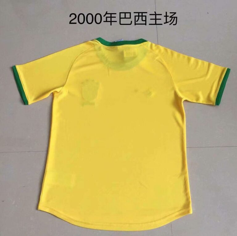 Retro Brazil 2000 Home Yellow Jersey