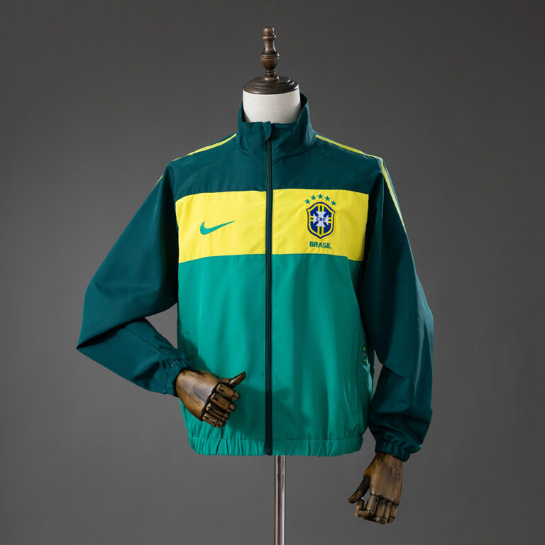 Retro Brazil 2010 World Cup Windbreaker – Green Jacket