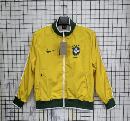 Retro Brazil 2010 World Cup World Cup Windbreaker Yellow Jacket