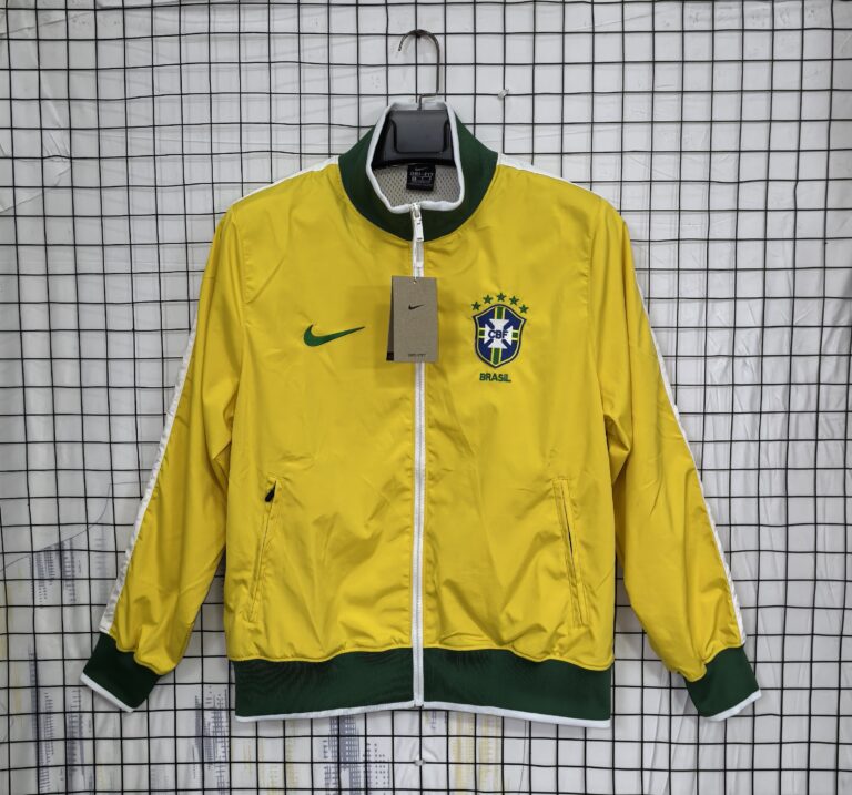 Retro Brazil 2010 World Cup World Cup Windbreaker Yellow Jacket