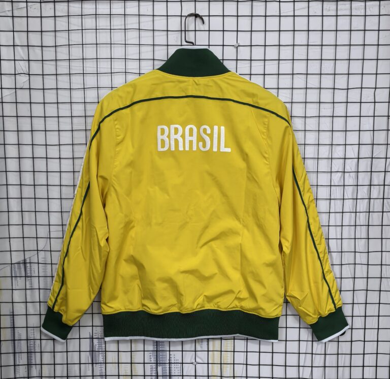 Retro Brazil 2010 World Cup World Cup Windbreaker Yellow Jacket