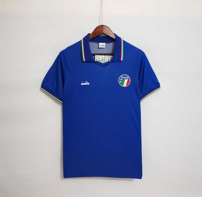 Retro Italy 1990 World Cup Home blue Jersey