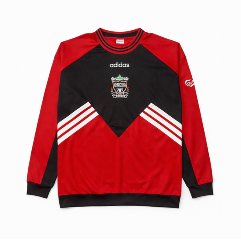 Retro Liverpool 1993 Red Black Crew Hoodie
