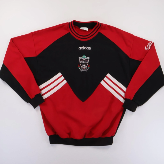 Retro Liverpool 1993 Red Black Crew Hoodie