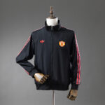Retro Manchester United Windbreaker Black Jacket