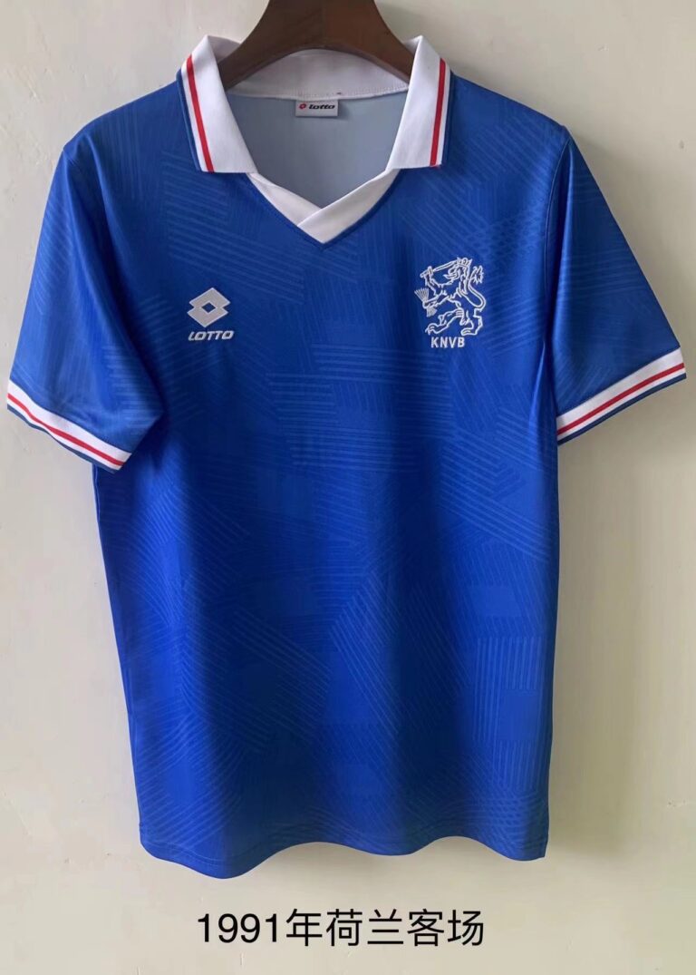 Retro Netherlands 1991 Away blue Jersey