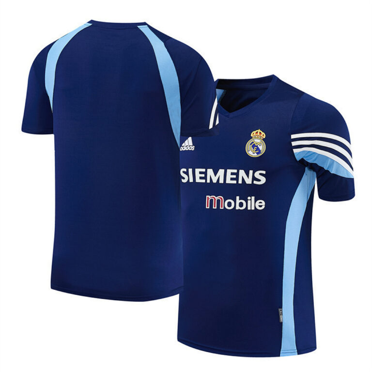 Retro Real Madrid 2003/04 Royal Blue Training Jersey