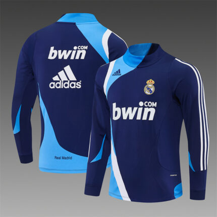 Retro Real Madrid 2007/08 Royal Blue Long Sleeve Training Jersey