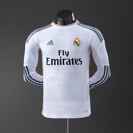 Retro Real Madrid 2013/14 Home Long Sleeve Jersey Player Version