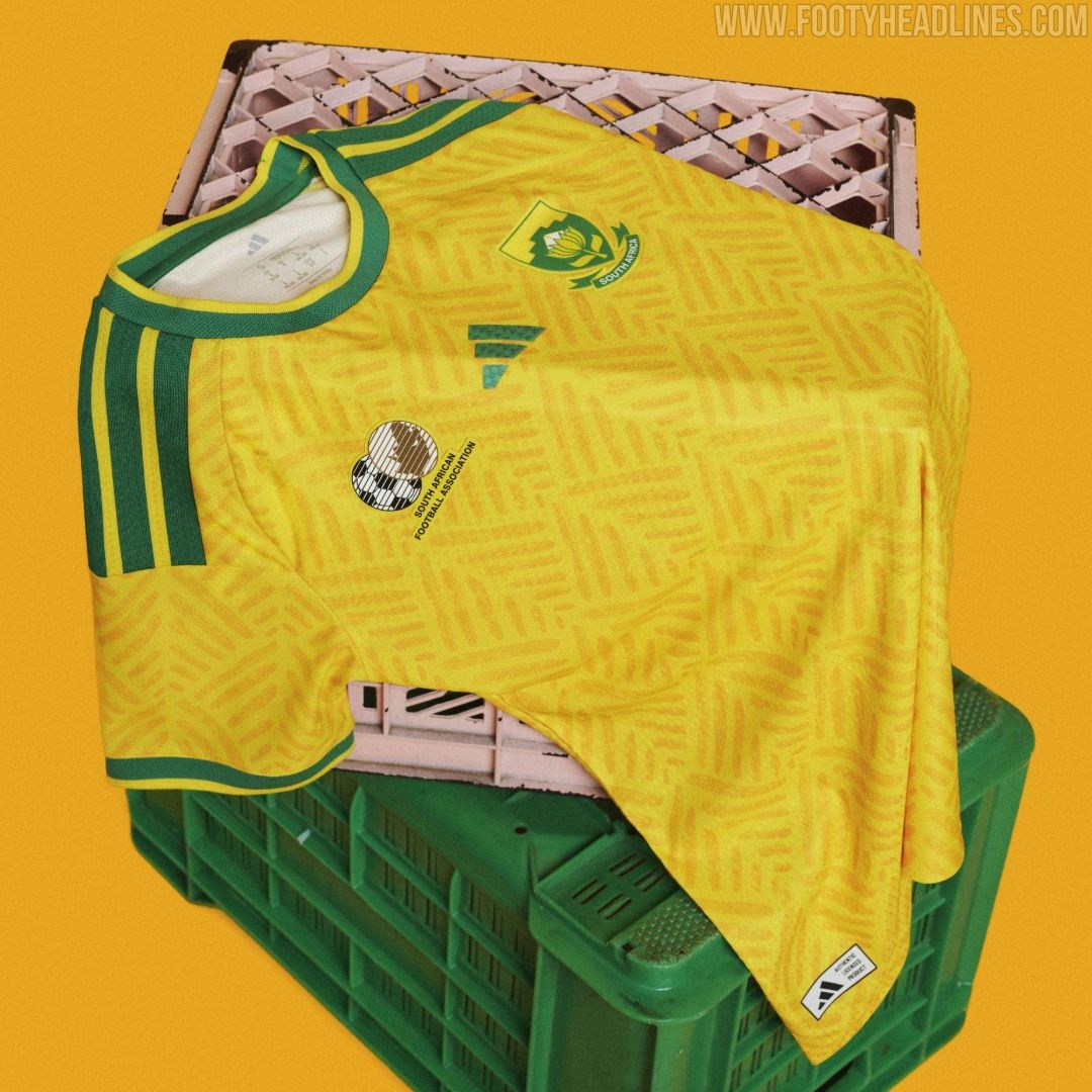 South Africa 2026 World Cup home jersey by Adidas — yellow with green detailing