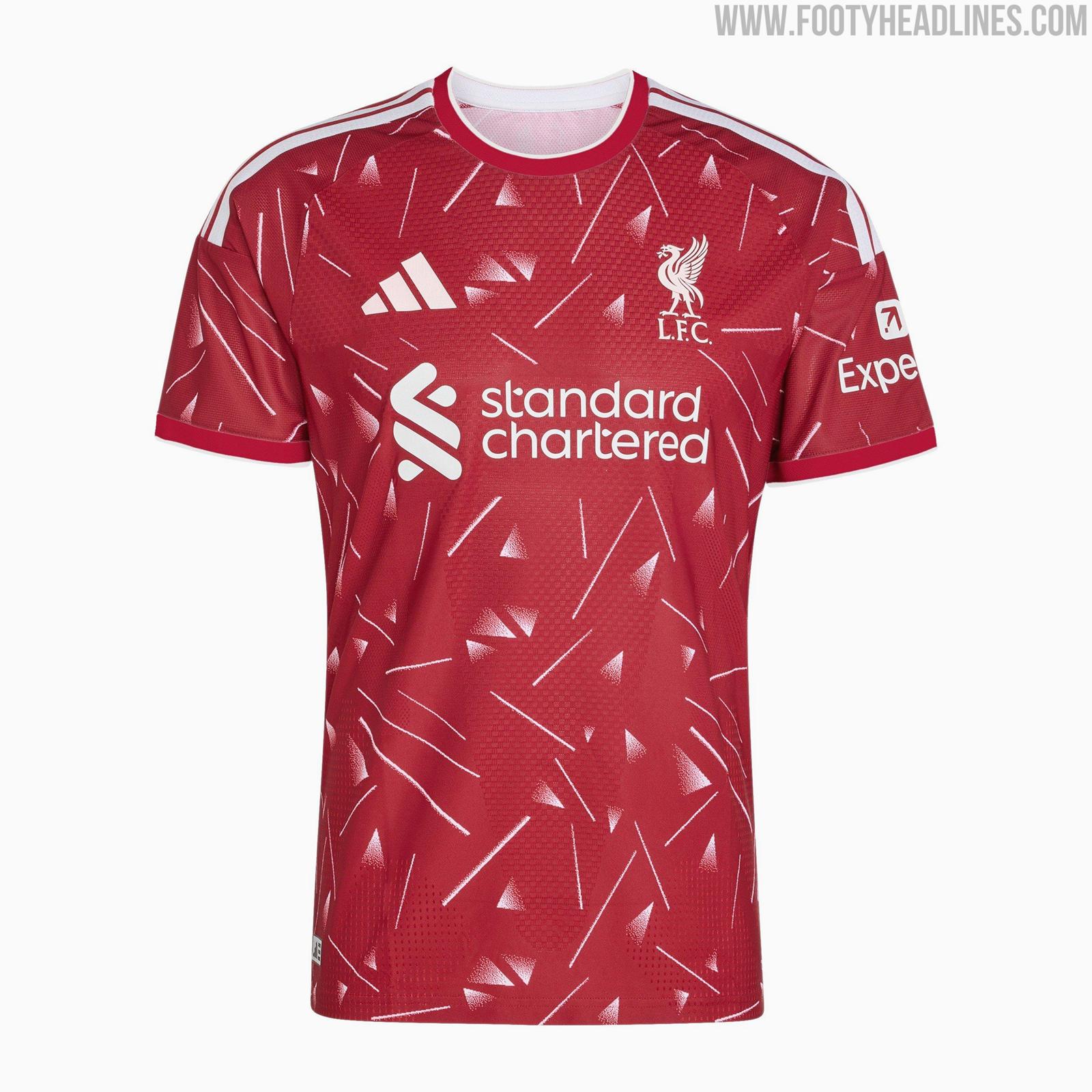 Liverpool 2026-27 adidas home kit in Active Maroon with 1989-91 geometric pattern