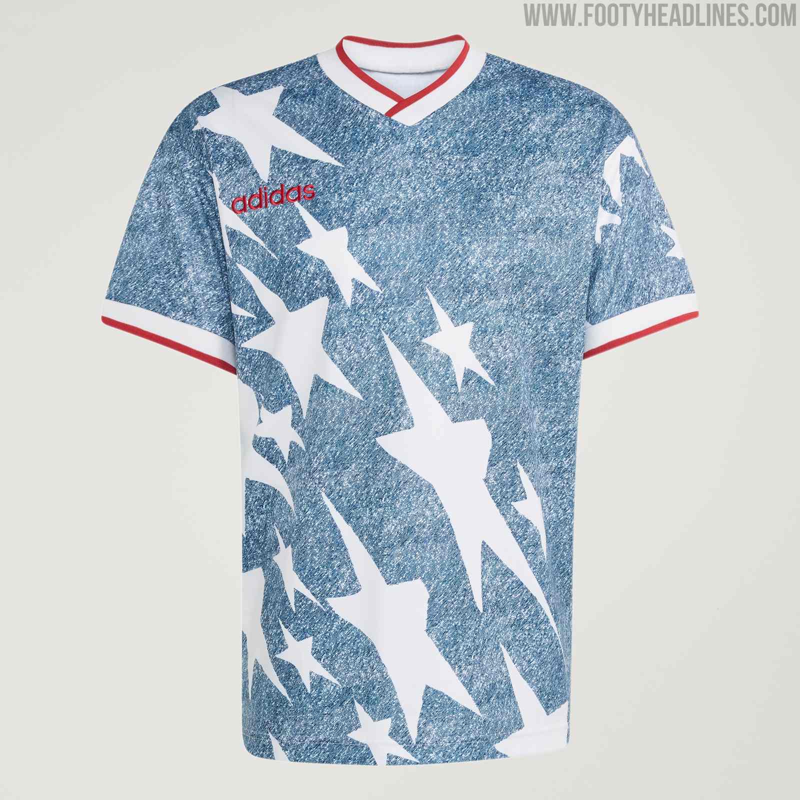 USA 1994 World Cup denim away shirt with scattered white stars, made by Adidas