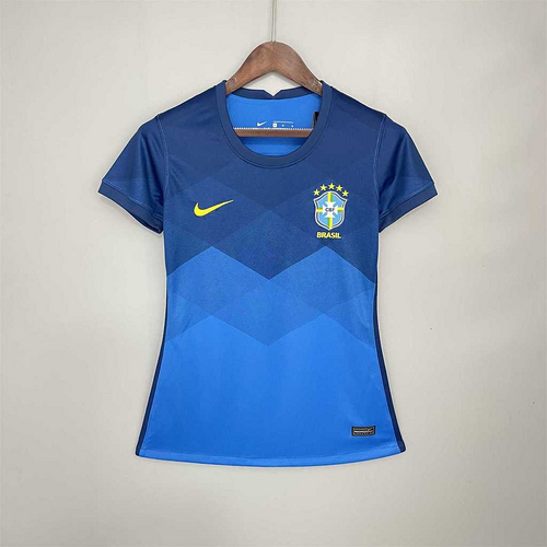 Womens Brazil 2021 Away Retro Style Jersey