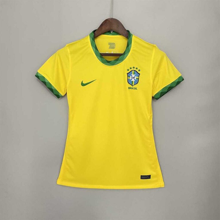 Womens Brazil 2021 Home Retro Style Jersey